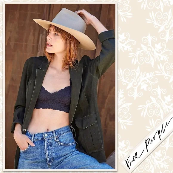 Free People Galloon Lace Raceback Bralette in Black - Picture 11 of 13